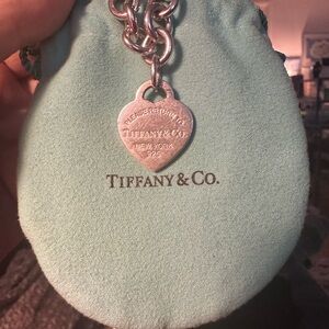 Tiffany & Co. 20” Silver Chain Necklace with Heart Tag